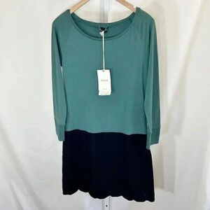 Skunkfunk Anixe Size 4 Dress Long Sleeve Black Green